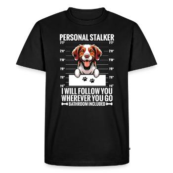 Personal Stalker : Je te suivrai partout où tu iras - T-shirt Premium bio Homme - noir - Devant - Nico (187cm)