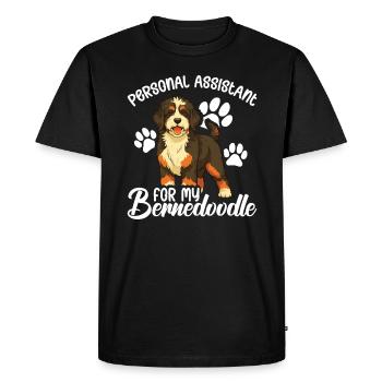 Assistant personnel pour mon Bernedoodle - T-shirt Premium bio Homme - noir - Devant - Nico (187cm)