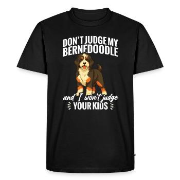 Ne juge pas mon Bernedoodle et je vais - T-shirt Premium bio Homme - noir - Devant - Nico (187cm)