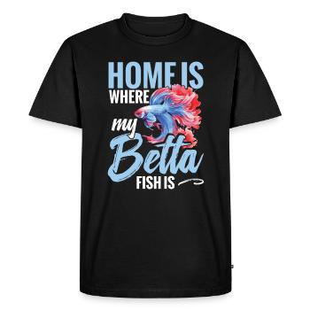 Home is where my betta fish is - Men's Premium Organic T-Shirt - black - Front - Nico (187cm)
