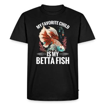 Mon enfant préféré est mon poisson betta - T-shirt Premium bio Homme - noir - Devant - Nico (187cm)