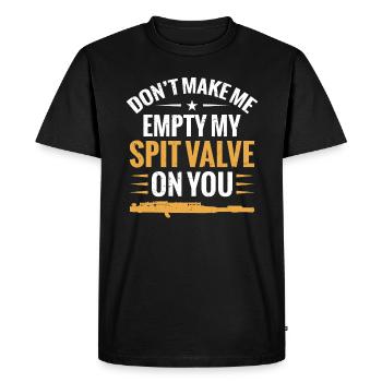 Piccolos Don't Make Me Empty My Spit Valve On You - Men's Premium Organic T-Shirt - black - Front - Nico (187cm)