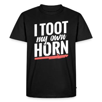 Piccolos, I make my own horn - Men's Premium Organic T-Shirt - black - Front - Nico (187cm)