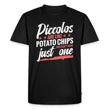 Piccolos are like potato chips that you can't - Men's Premium Organic T-Shirt - black - Front - Nico (187cm)