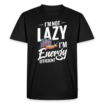 I'm not lazy, I'm energy efficient, - Men's Premium Organic T-Shirt - black - Front - Nico (187cm)