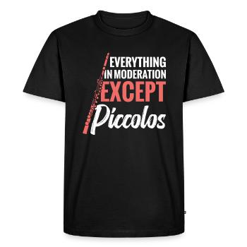 Everything in moderation except piccolos - Men's Premium Organic T-Shirt - black - Front - Nico (187cm)
