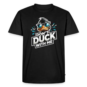 Cool duck, ne duck pas avec moi - T-shirt Premium bio Homme - noir - Devant - Nico (187cm)