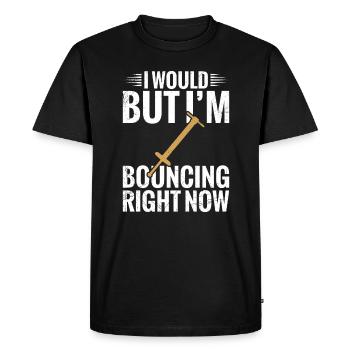 Pogo-stick : Je le ferais, mais je ne fais que rebondir - T-shirt Premium bio Homme - noir - Devant - Nico (187cm)