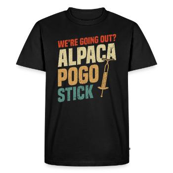 On sort ? Bâton de pogo d’alpaga - T-shirt Premium bio Homme - noir - Devant - Nico (187cm)