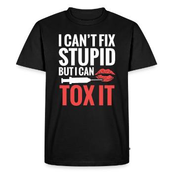 Infirmière esthétique Je ne peux pas faire des bêtises - T-shirt Premium bio Homme - noir - Devant - Nico (187cm)