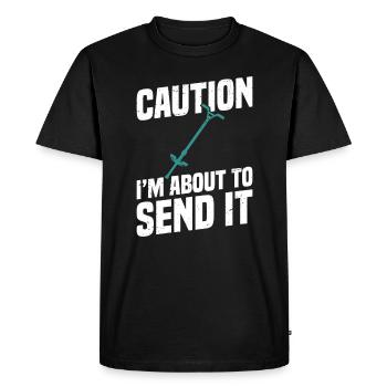 Pogo-stick Attention, I'll send it right away - Men's Premium Organic T-Shirt - black - Front - Nico (187cm)