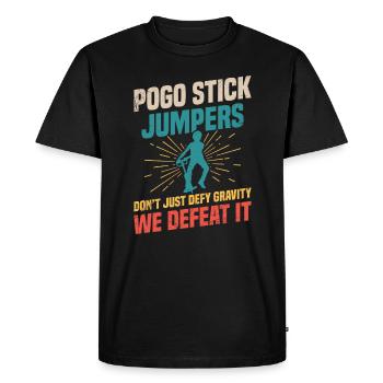 Pogo-stick jumpers defy not only the - Men's Premium Organic T-Shirt - black - Front - Nico (187cm)