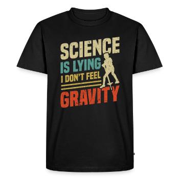 pogo-stick science mensonges Je ressens le - T-shirt Premium bio Homme - noir - Devant - Nico (187cm)