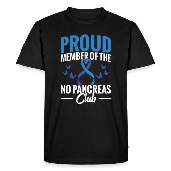 Proud member of the No Pancreas Club - Men's Premium Organic T-Shirt - black - Front - Nico (187cm)