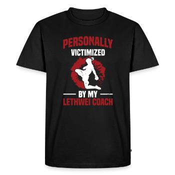 Personal victim of my Lethwei trainer - Men's Premium Organic T-Shirt - black - Front - Nico (187cm)