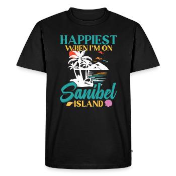 Happiest when I'm on Sanibel Island - Men's Premium Organic T-Shirt - black - Front - Nico (187cm)