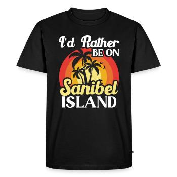 Je préférerais être sur l’île de Sanibel - T-shirt Premium bio Homme - noir - Devant - Nico (187cm)