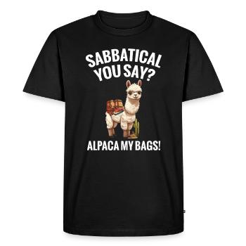 Sabbatique vous dites alpaga mes sacs ! - T-shirt Premium bio Homme - noir - Devant - Nico (187cm)