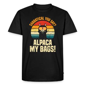 Sabbatique vous dites alpaga mes sacs ! - T-shirt Premium bio Homme - noir - Devant - Nico (187cm)