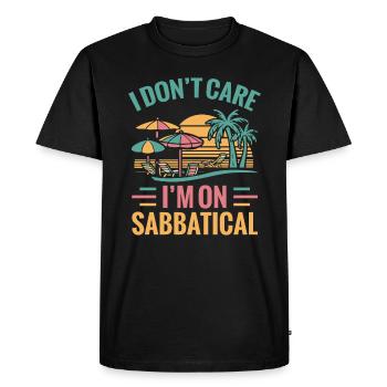 Je m’en fiche, je suis en congé sabbatique - T-shirt Premium bio Homme - noir - Devant - Nico (187cm)