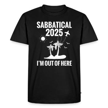 Sabbatical 2025: I'm out of here - Men's Premium Organic T-Shirt - black - Front - Nico (187cm)