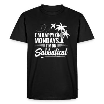 Le lundi, je suis heureuse quand je prends une année sabbatique - T-shirt Premium bio Homme - noir - Devant - Nico (187cm)
