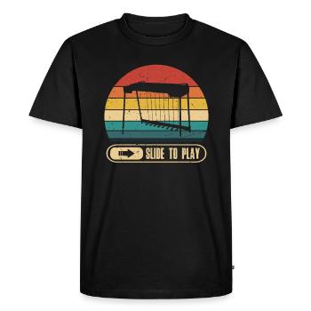 Je joue de la guitare pedal steel slide sur - T-shirt Premium bio Homme - noir - Devant - Nico (187cm)
