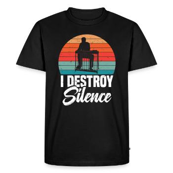 Je détruis le silence - T-shirt Premium bio Homme - noir - Devant - Nico (187cm)