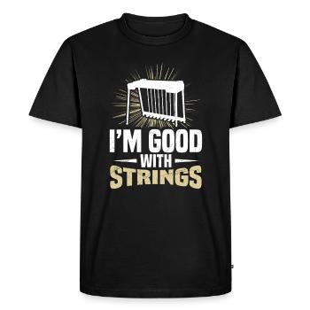 I'm good with strings - Men's Premium Organic T-Shirt - black - Front - Nico (187cm)