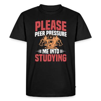 S’il vous plaît, réprimez-moi pendant que j’étudie - T-shirt Premium bio Homme - noir - Devant - Nico (187cm)