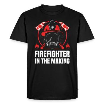 Firefighter in production - Men's Premium Organic T-Shirt - black - Front - Nico (187cm)