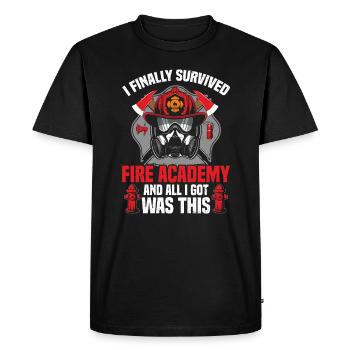 I ended up surviving the Fire Academy and - Men's Premium Organic T-Shirt - black - Front - Nico (187cm)