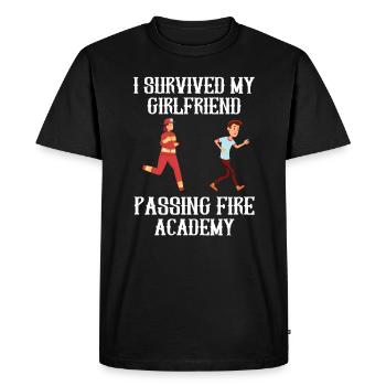 J’ai survécu à ma petite amie, l’Académie des pompiers - T-shirt Premium bio Homme - noir - Devant - Nico (187cm)