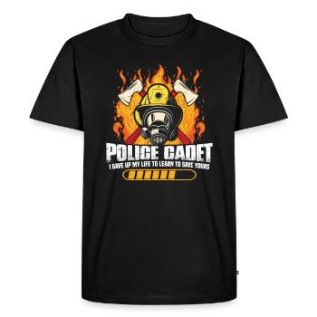 Cadet policier à qui j’ai donné ma vie - T-shirt Premium bio Homme - noir - Devant - Nico (187cm)