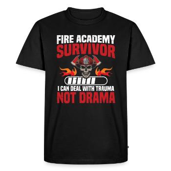 Survivant de l’Académie des pompiers Je peux faire face au traumatisme - T-shirt Premium bio Homme - noir - Devant - Nico (187cm)