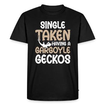 Single Taken With Gargoyle Geckos - Men's Premium Organic T-Shirt - black - Front - Nico (187cm)