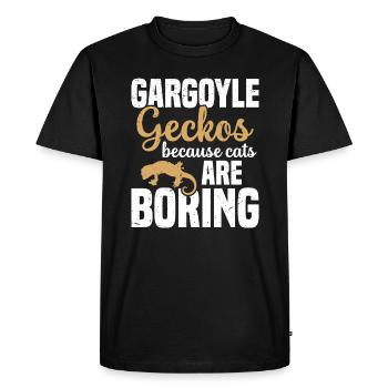 Geckos gargouilles, parce que les chats sont ennuyeux - T-shirt Premium bio Homme - noir - Devant - Nico (187cm)
