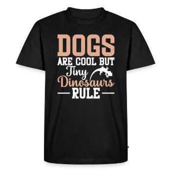 Les chiens, c’est cool, mais les petits dinosaures règnent en maître - T-shirt Premium bio Homme - noir - Devant - Nico (187cm)