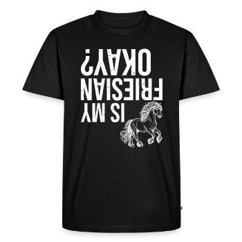 Mon frison va-t-il bien ? - T-shirt Premium bio Homme - noir - Devant - Nico (187cm)