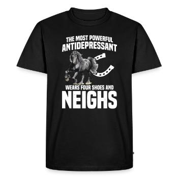 Frison, Garçon, Amour, Cheval, Frison - T-shirt Premium bio Homme - noir - Devant - Nico (187cm)