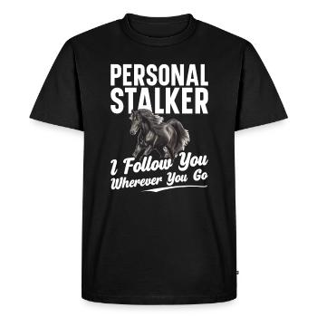 Personal stalker Je vous suis partout où vous allez - T-shirt Premium bio Homme - noir - Devant - Nico (187cm)