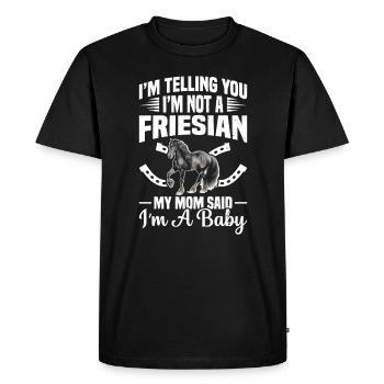 Je vous le dis, je ne suis pas frison, mon - T-shirt Premium bio Homme - noir - Devant - Nico (187cm)