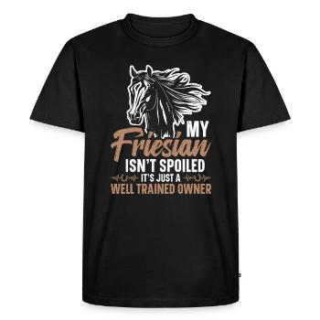 Mon frison n’est pas gâté, c’est juste un - T-shirt Premium bio Homme - noir - Devant - Nico (187cm)