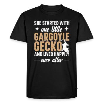 She started with a small gargoyle gecko and - Men's Premium Organic T-Shirt - black - Front - Nico (187cm)
