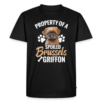 Property of a spoiled Brussels Griffon - Men's Premium Organic T-Shirt - black - Front - Nico (187cm)