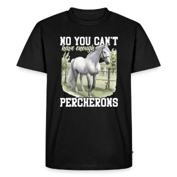 Cheval Non, on n’a jamais assez de percherons - T-shirt Premium bio Homme - noir - Devant - Nico (187cm)