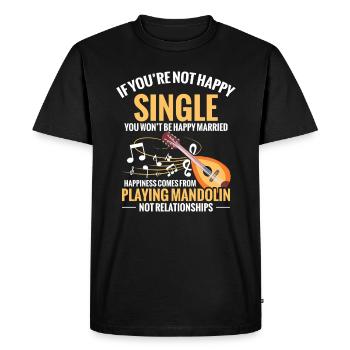 Si vous n’êtes pas un célibataire heureux, vous - T-shirt Premium bio Homme - noir - Devant - Nico (187cm)