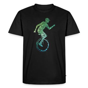 Ce gars adore les monocycles - T-shirt Premium bio Homme - noir - Devant - Nico (187cm)
