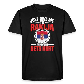 Donnez-moi simplement la rakija et personne ne le fera - T-shirt Premium bio Homme - noir - Devant - Nico (187cm)