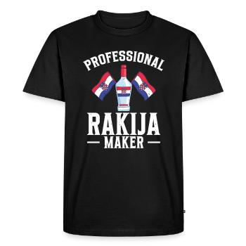 Fabricant professionnel de rakija - T-shirt Premium bio Homme - noir - Devant - Nico (187cm)